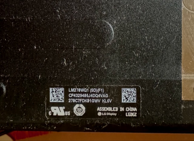 panel ID behind display